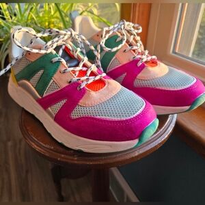 LUCKY STEP Multi-Color Retro Chunky Platform Sneakers - Size 11